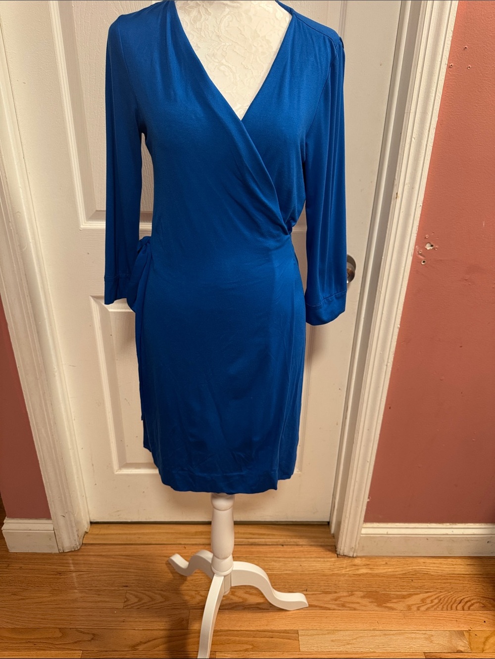 Diane Von Furstenberg Cobalt Blue Wrap Midi Dress